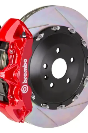 Brembo 03-08 SL55 AMG (Excl Black Series) Fr GT BBK 6Pist Cast 405x34 2pc Rotor Slotted Type1-Red Free Shipping