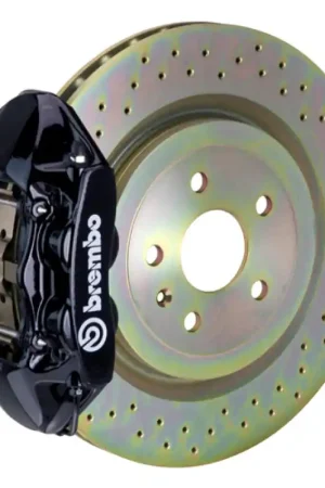 New Release Brembo 66-89 911S/SC/Carrera Front GT BBK 4 Piston Cast 323x28 1pc Rotor Drilled-Black