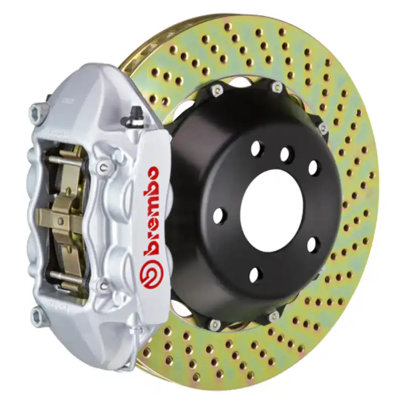 Brembo 06-13 S63 AMG (W216) Rear GT BBK 4 Piston Cast 380x28 2pc Rotor Drilled-Silver Buy Today