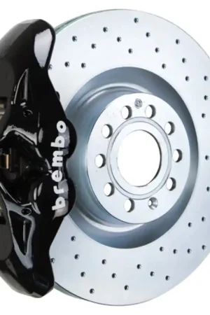 Brembo 07-15 TT 2.0T/07-15 TT 3.2L/09-15 TTS Fr GT BBK 4 Pist Cast 345x30 1pc Rotor Drilled-Black Bargain
