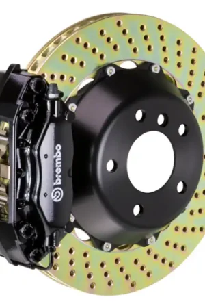 Premium Brembo 01-02 Viper RT-10 Rear GT BBK 4 Piston Cast 2pc 345x28 2pc Rotor Drilled-Black