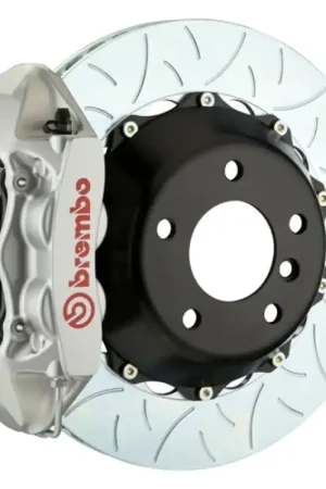 Handmade Brembo 02-07 Spyder/04-07 GranSport Rr GT BBK 4Pist Cast 380x28 2pc Rotor Slotted Type3-Silver