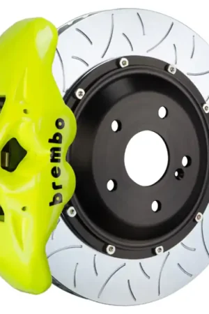 Authentic Brembo 16 C450 AMG/17-21 C43 AMG Fr GT BBK 6 Pist Cast 380x34 2pc Rotor Slotted Type3- Fluo. Yellow