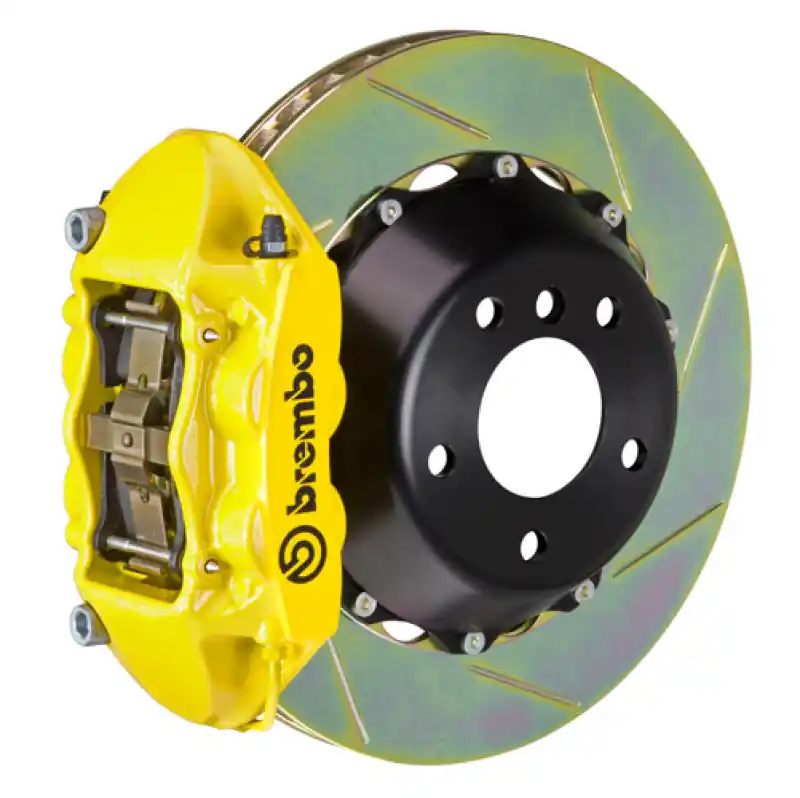 Instant Buy Brembo 19+ 330i Rear GT BBK 4 Piston Cast 380x28 2pc Rotor Slotted Type1-Yellow