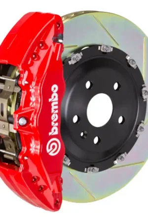 Brembo 08-10 Challenger w/V8 (Excl AWD/SRT-8) Fr GT BBK 6Pis Cast 380x34 2pc Rtr Slot Type1-Red Fast Shipping