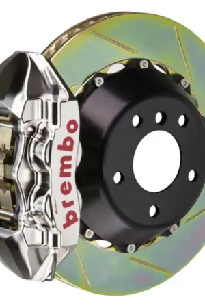 Markdown Brembo 08-15 Evo X Rear GTR BBK 4 Piston Billet 345x28 2pc Rotor Slotted Type1 - Nickel