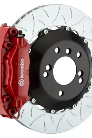 Brembo 89-98 Skyline GTR/99-01 Skyline GTR Rr GT BBK 4Pist Cast 2pc 345x28 2pc Rotor Slot Type3-Red Luxury