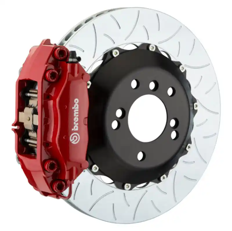 Brembo 89-98 Skyline GTR/99-01 Skyline GTR Rr GT BBK 4Pist Cast 2pc 345x28 2pc Rotor Slot Type3-Red Luxury