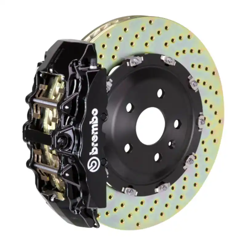 Worldwide Shipping Brembo 12-18 A6 3.0T/12-18 A7 3.0T Front GT BBK 6 Piston Cast 380x34 2pc Rotor Drilled-Black
