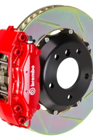 Brembo 08-14 C-Class (Excl 4MATIC/AMG) Rr GT BBK 4Pis Cast 2pc 328x28 2pc Rotor Slotted Type1-Red Markdown