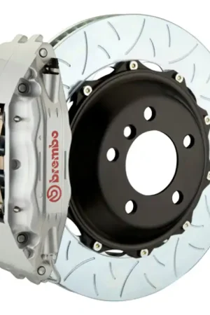 Luxury Brembo 91-94 964 Turbo/3.6 Turbo Fr GT BBK 4 Piston Cast 2pc 355x32 2pc Rotor Slotted Type3-Silver