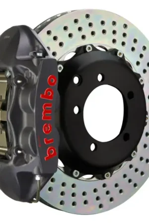 Brembo 07-15 TT 3.2L/09-15 TTS/12-13 TT RS Rr GTS BBK 4 Pist Cast 328x28 2pc Rotor Drilled-Black HA Flash Sale