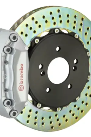 Brembo 07-15 TT 3.2L/09-15 TTS/12-13 TT RS Rr GT BBK 4 Piston Cast 328x28 2pc Rotor Drilled-Silver Weekend Sale