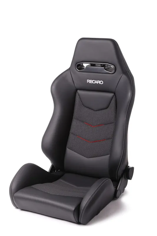 Recaro Speed V Passenger Seat - Black Leather/Red Suede Accent Save Now