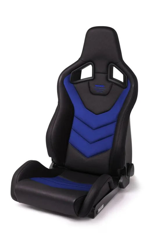 Shop Now Recaro Sportster GT Driver Seat - Black Vinyl/Blue Suede