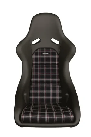 Worldwide Shipping Recaro Classic Pole Position ABE Seat - Black Leather/Classic Checkered Fabric
