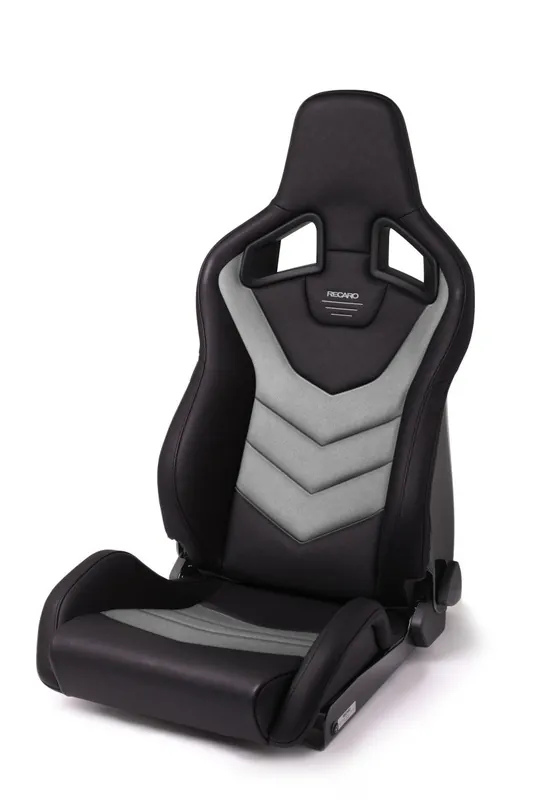 Recaro Sportster GT Driver Seat - Black Vinyl/Cloud Grey Suede Premium