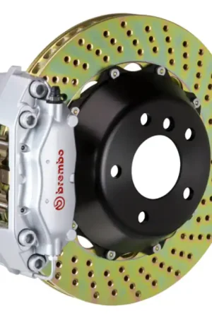 Brembo 08-13 M3 (E90/E92/E93) Rear GT BBK 4 Piston Cast 345x28 2pc Rotor Drilled-Silver Cheap