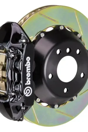 Brembo 02-07 Coupe/Spyder/04-07 GranSport Rr GT BBK 4Pist Cast 380x28 2pc Rotor Slotted Type1-Black Free Returns