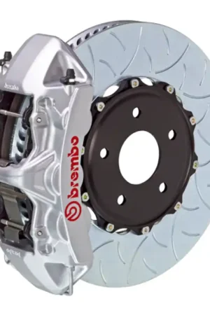 Brembo 15-19 Golf R/15-20 S3 Front GT BBK 6 Piston Cast 350x34 2pc Rotor Slotted Type3-Silver Final Sale